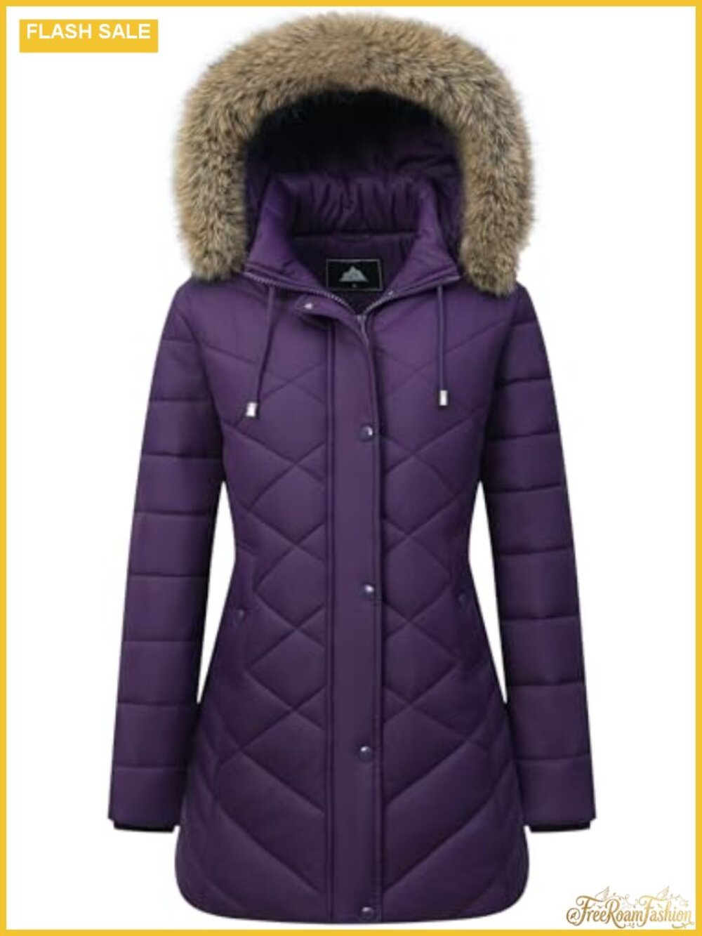 Women's Long Warm Winter Coat Thickened Fleece Lined Down Jacket